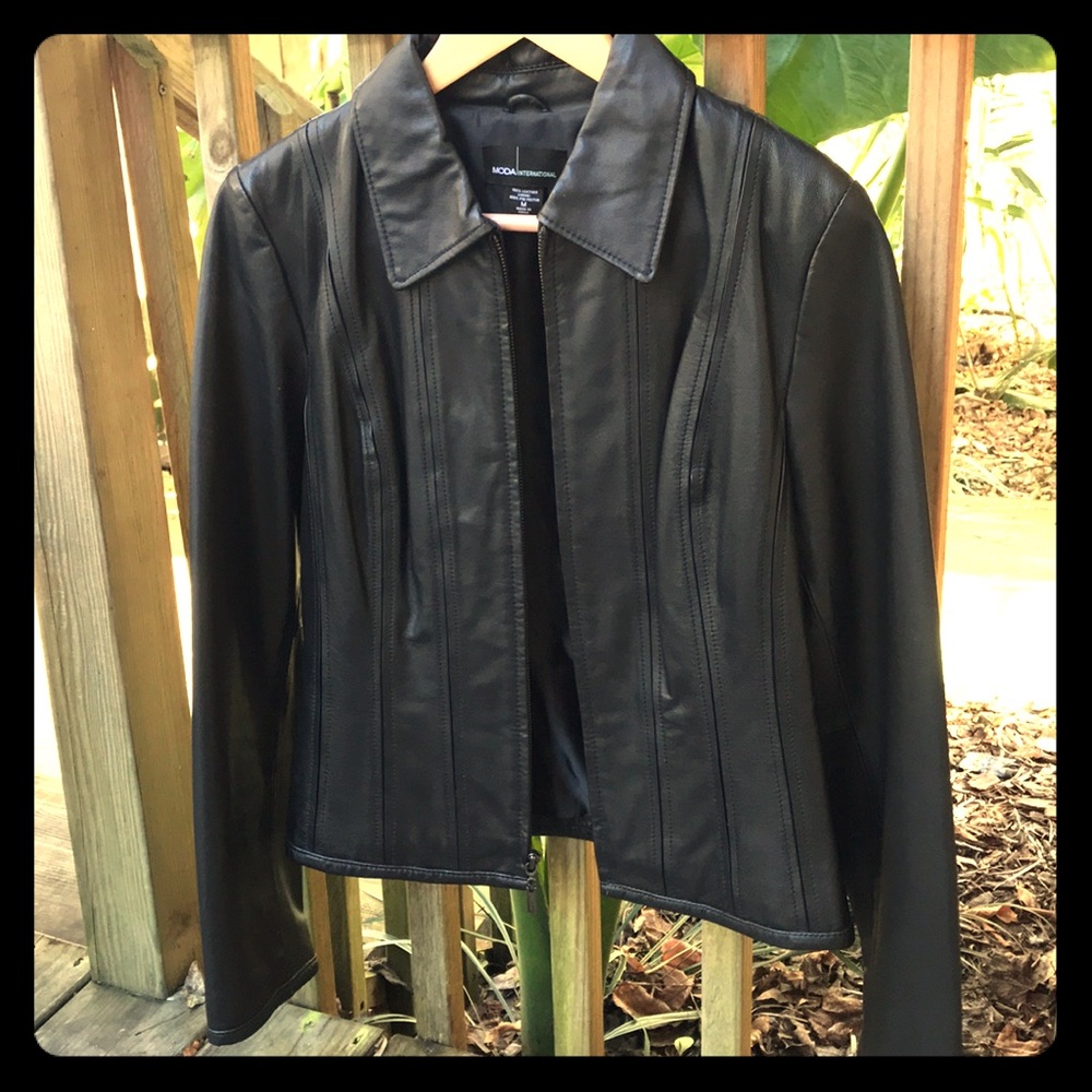 Black leather jacket mint condition